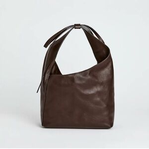 Reformation Tobacco Leather Small Brown Vittoria Tote Bag